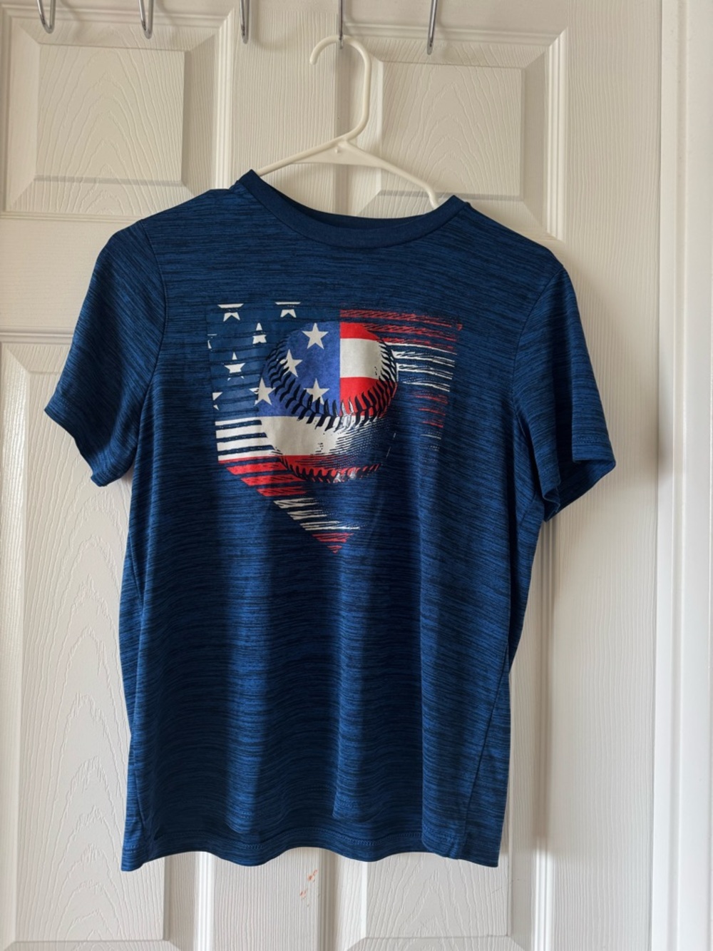 Boys tek gear Blue Heather Performance Crew Neck Tee